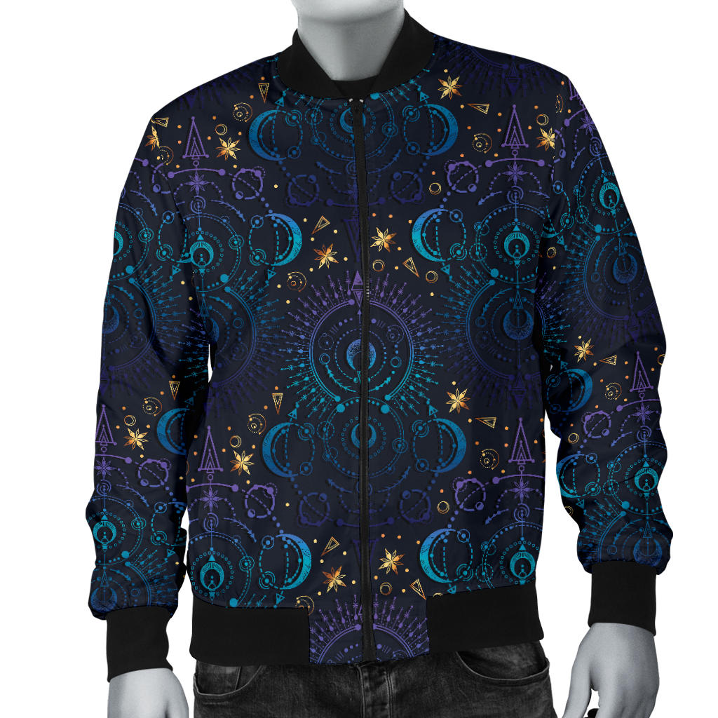 Celestial Pattern Print Design 06 Men Bomber Jacket