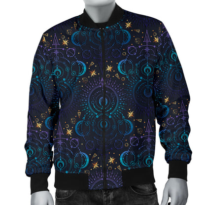 Celestial Pattern Print Design 06 Men Bomber Jacket