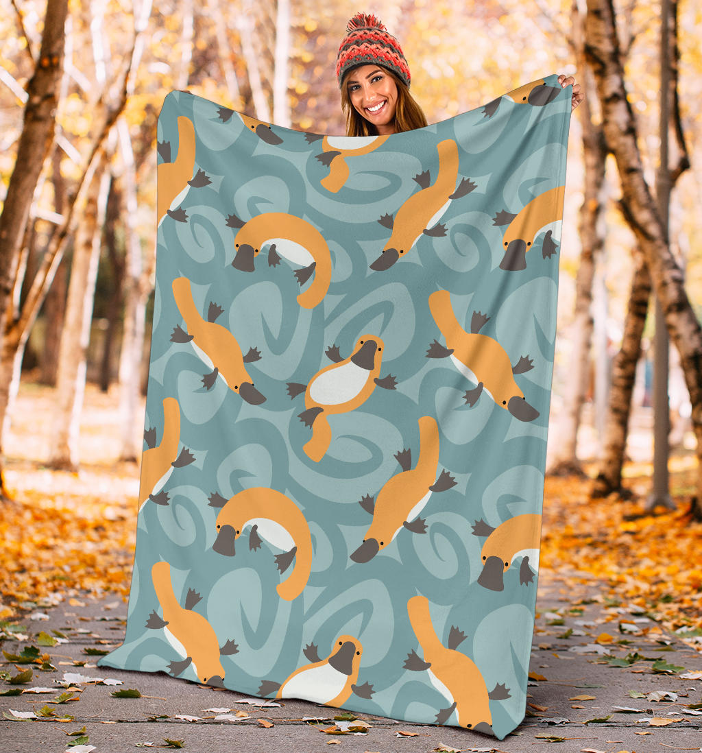 Platypus Pattern Print Design A01 Premium Blanket