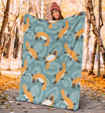 Platypus Pattern Print Design A01 Premium Blanket