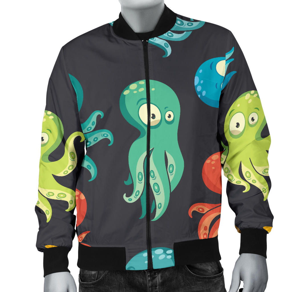Octopus Pattern Print Design A01 Men Bomber Jacket