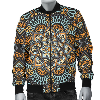 Mandala Pattern Print Design 05 Men Bomber Jacket