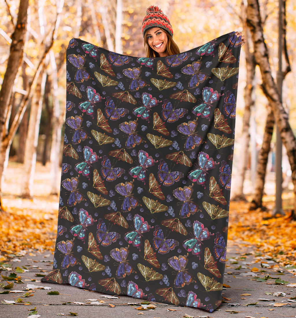 Butterfly Pattern Print Design 013 Premium Blanket