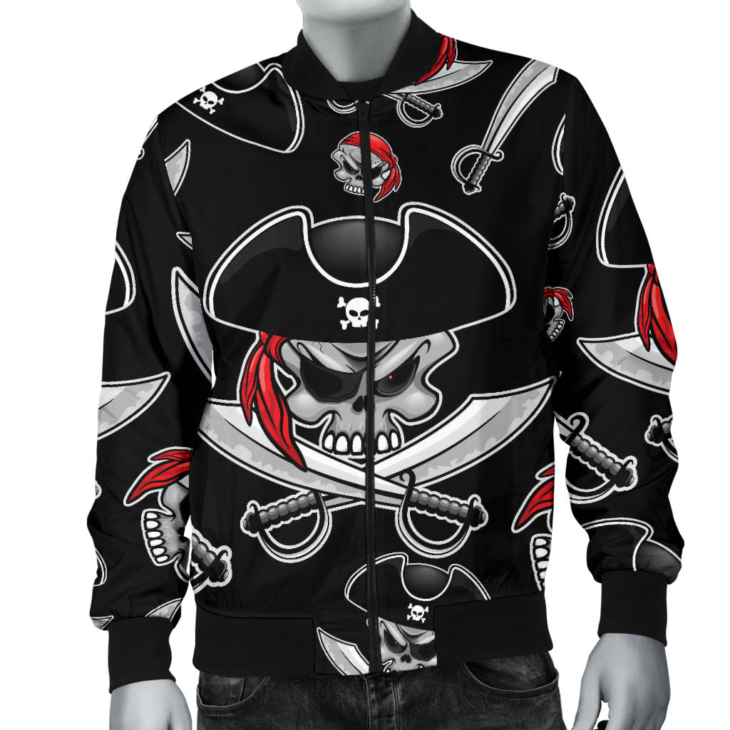 Pirate Pattern Print Design A05 Men Bomber Jacket