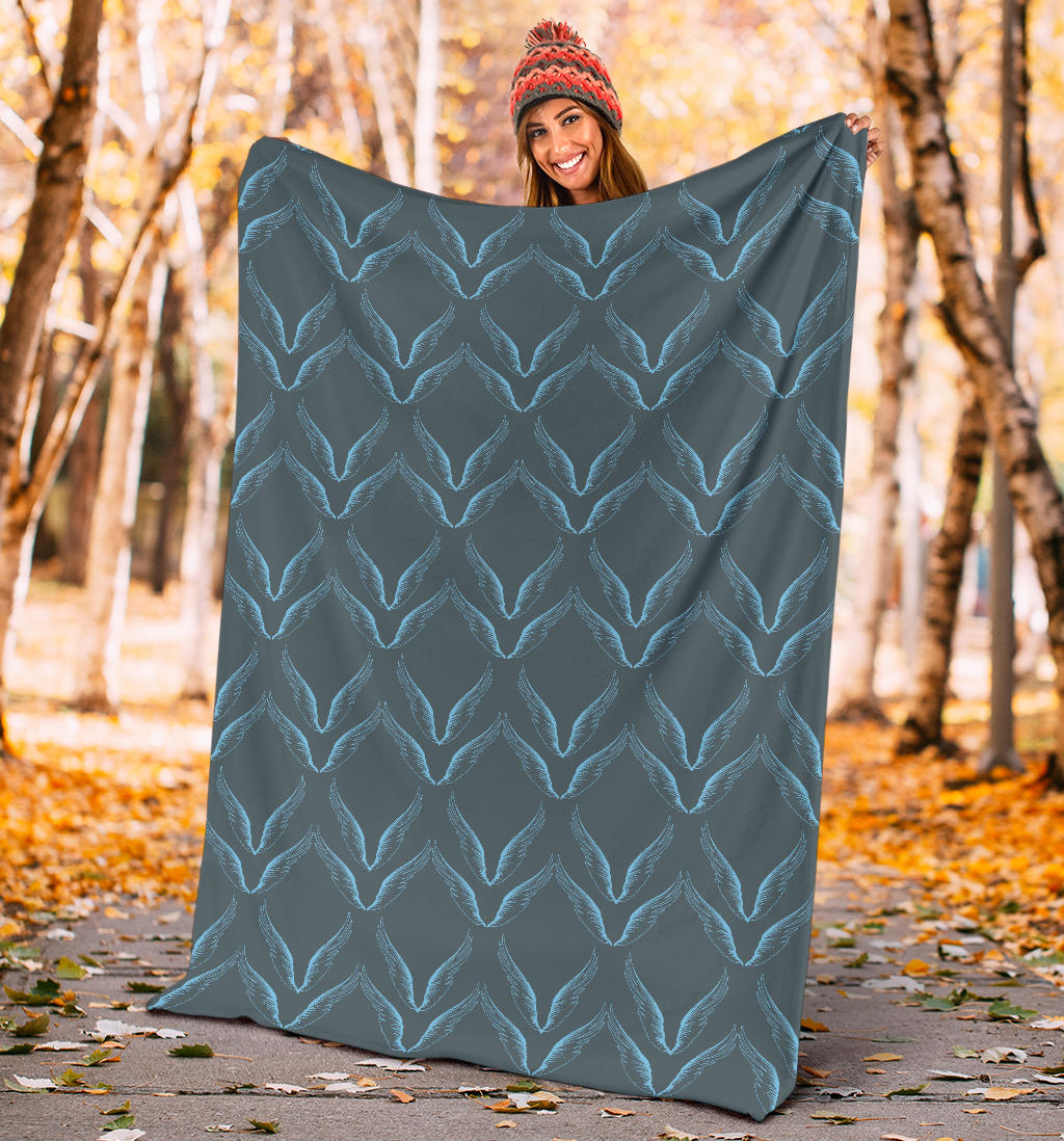 Angel Wings Pattern Print Design 04 Premium Blanket