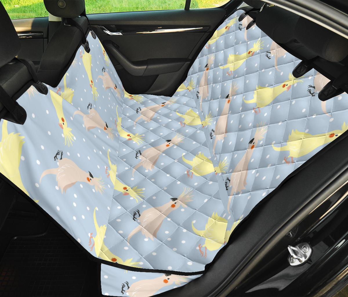 Cockatiel Pattern Print Design 03 Rear Dog Car Seat Cover Hammock