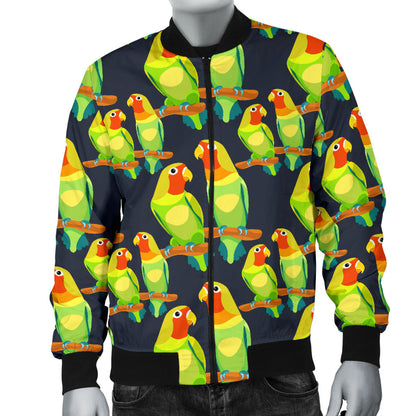 Lovebird Pattern Print Design 01 Men Bomber Jacket