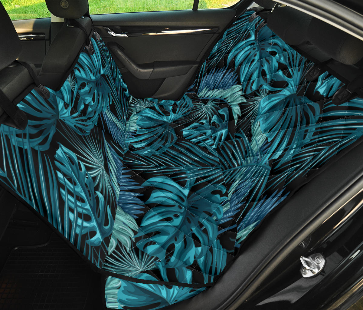 Palm Leaf Pattern Print Design A03 Rear Dog Car Seat Cover Hammock