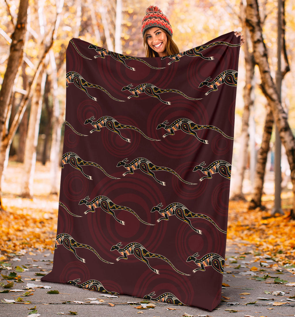 Kangaroos Pattern Print Design 05 Premium Blanket