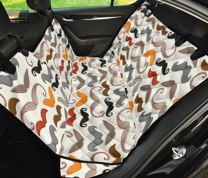 Mustache Pattern Print Design A02 Rear Dog Car Seat Cover Hammock