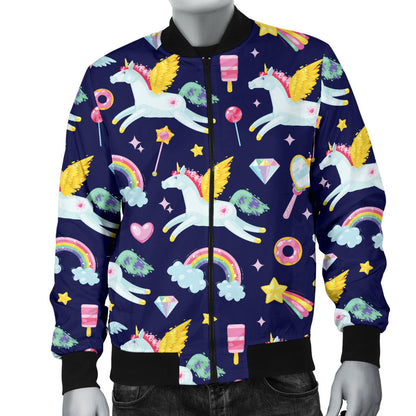 Pegasus Pattern Print Design 05 Men Bomber Jacket
