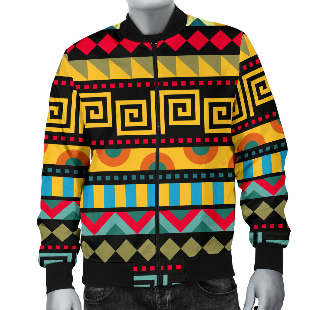 African Pattern Print Design 03 Men Bomber Jacket
