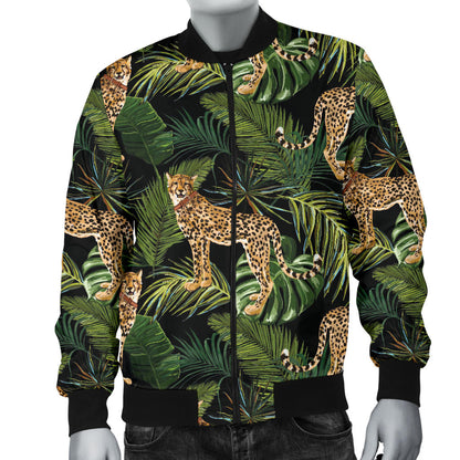 Cheetah Pattern Print Design 05 Men Bomber Jacket