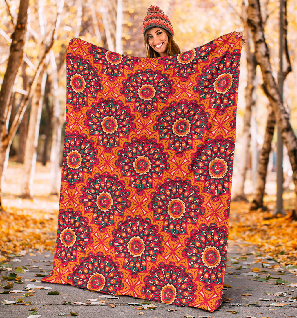 Bohemian Pattern Print Design 04 Premium Blanket