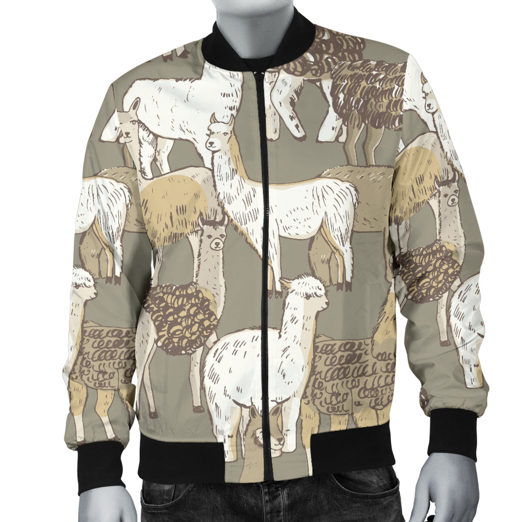 Alpaca Pattern Print Design 01 Men Bomber Jacket