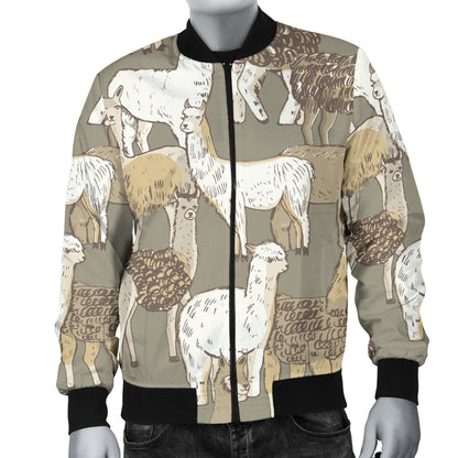 Alpaca Pattern Print Design 01 Men Bomber Jacket