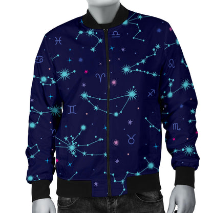 Constellation Pattern Print Design 01 Men Bomber Jacket