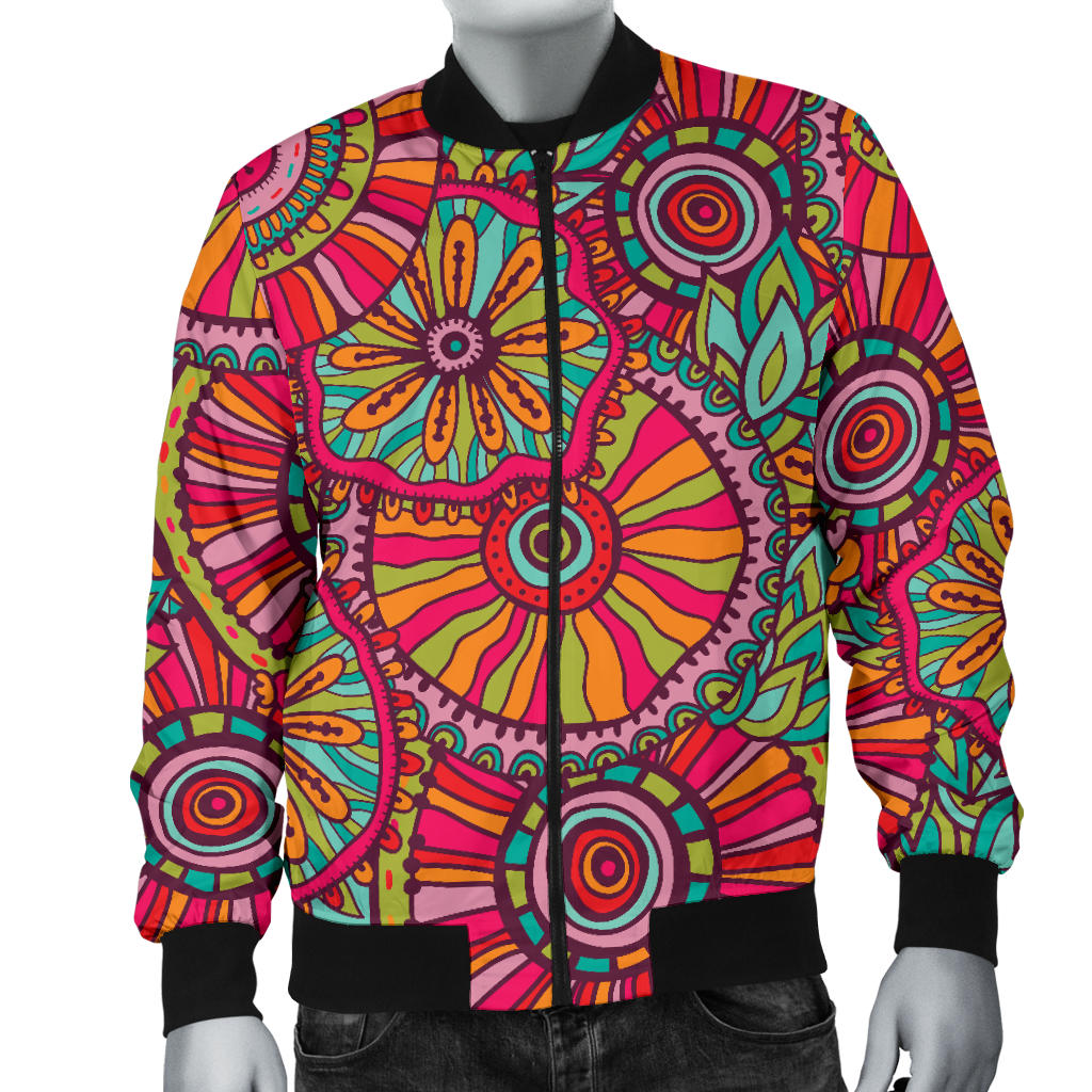 Boho Pattern Print Design 01 Men Bomber Jacket