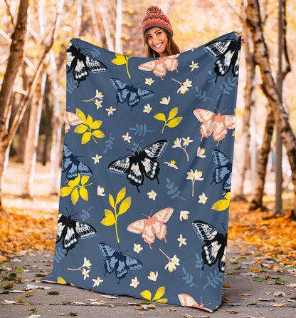 Monarch Butterfly Pattern Print Design 02 Premium Blanket