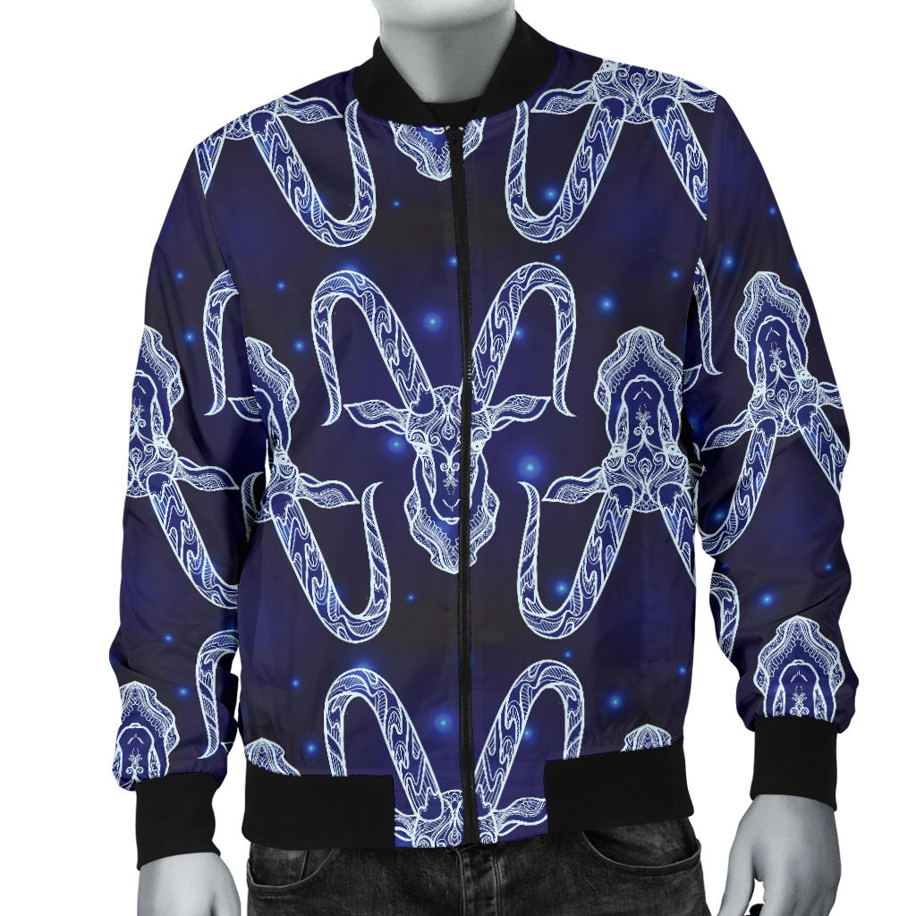 Capricorn Zodiac Pattern Print Design 03 Men Bomber Jacket