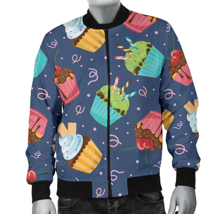 Cupcake Pattern Print Design 02 Men Bomber Jacket