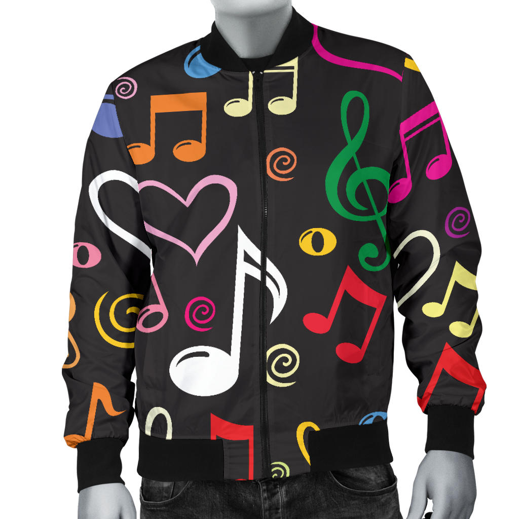 Music note Pattern Print Design A01 Men Bomber Jacket