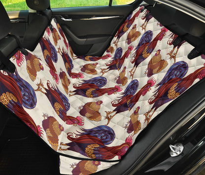 Rooster Pattern Print Design A03 Rear Dog Car Seat Cover Hammock