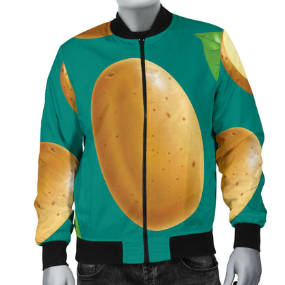 Potato Pattern Print Design A04 Men Bomber Jacket