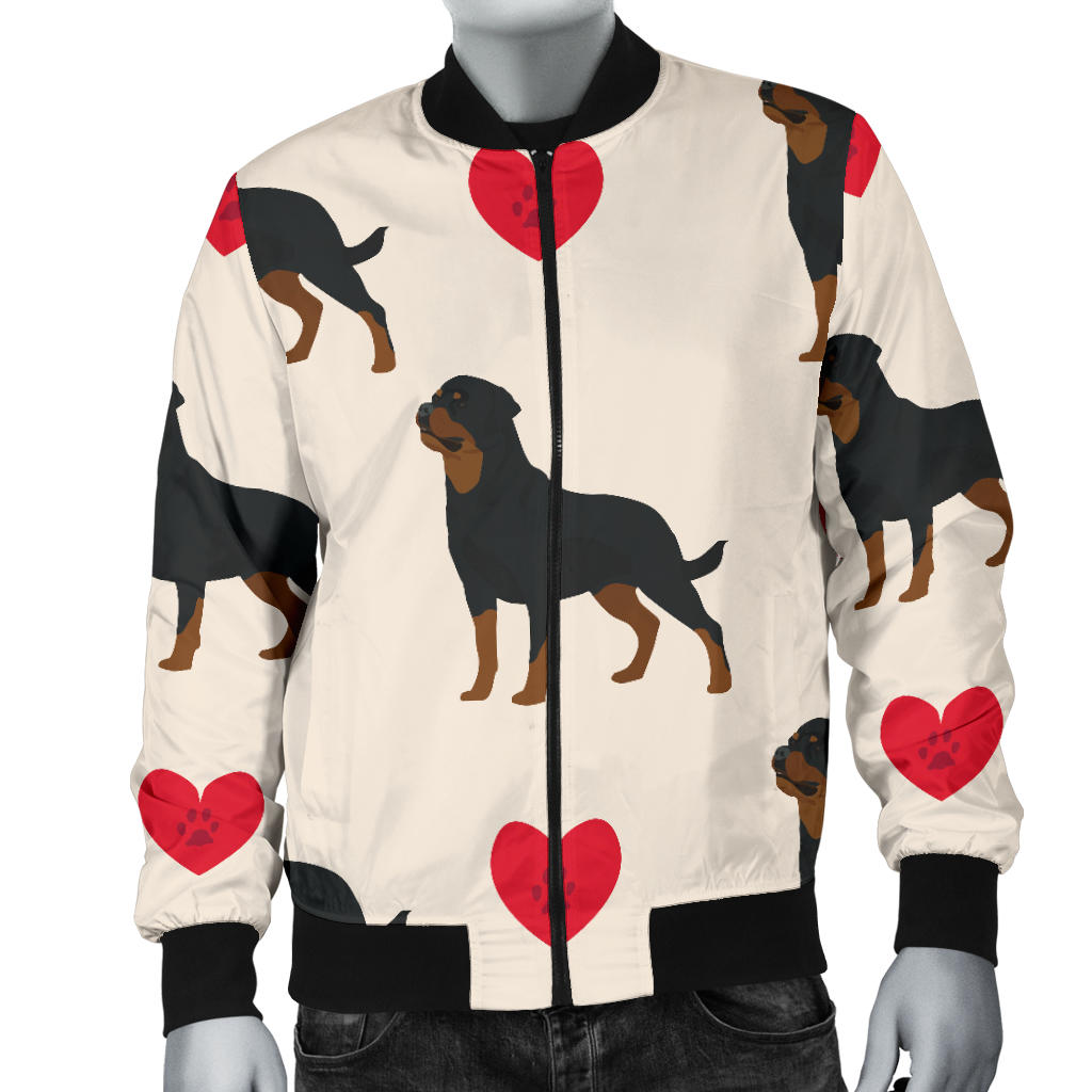 Rottweiler Pattern Print Design A02 Men Bomber Jacket