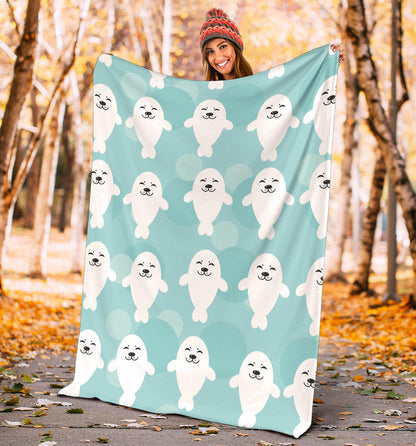 Sea Lion Baby Pattern Print Design 01 Premium Blanket