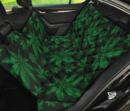 Pot Leaf Pattern Print Design A04 Rear Dog Car Seat Cover Hammock