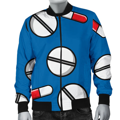 Pill Pattern Print Design A05 Men Bomber Jacket