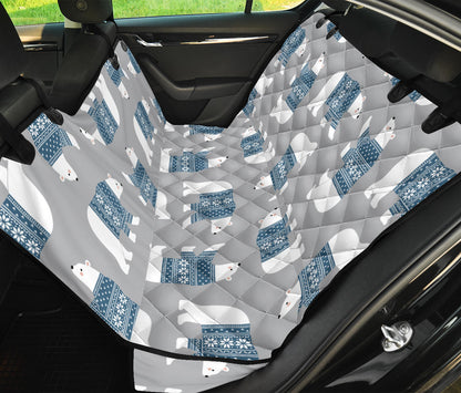 Polar Bear Pattern Print Design A03 Rear Dog Car Seat Cover Hammock