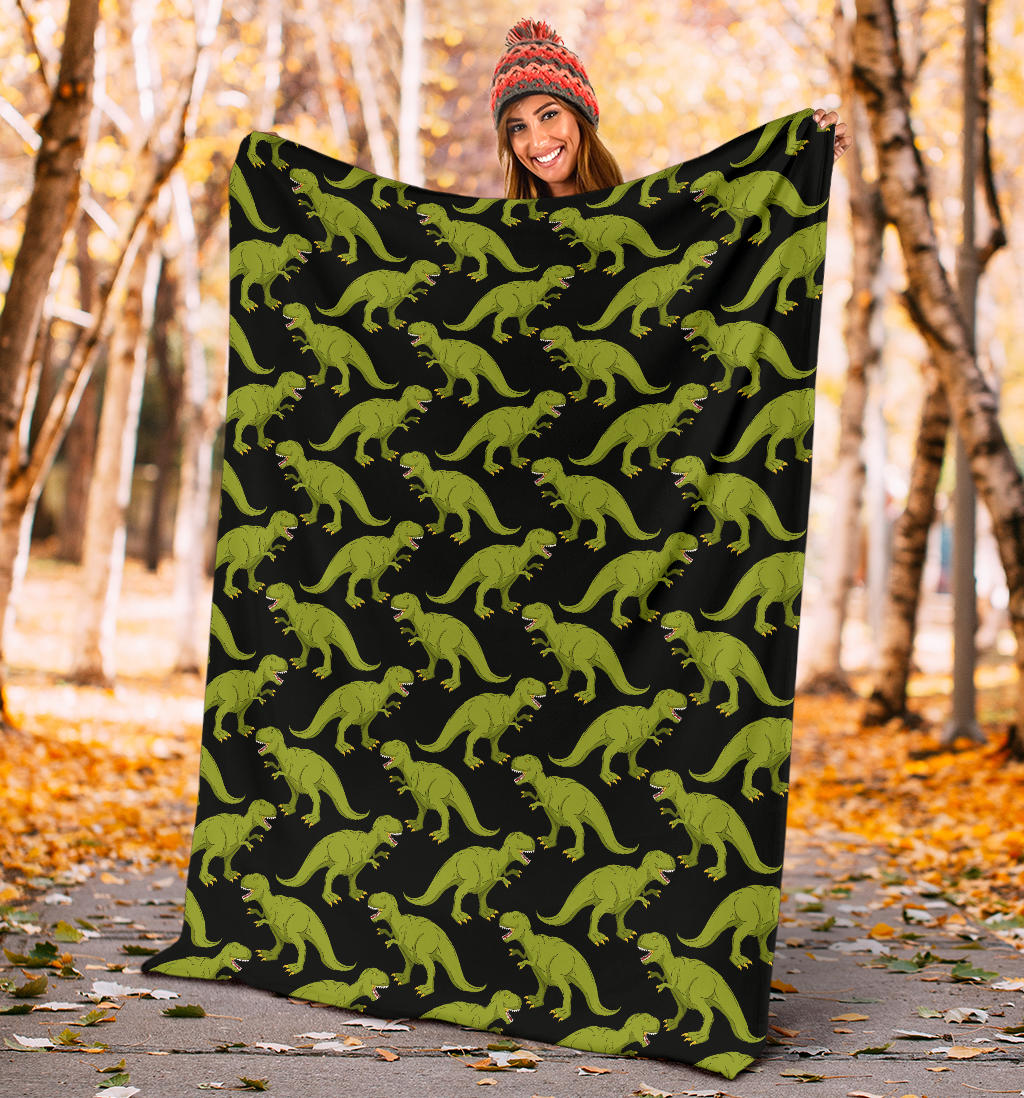 T Rex Pattern Print Design A02 Premium Blanket