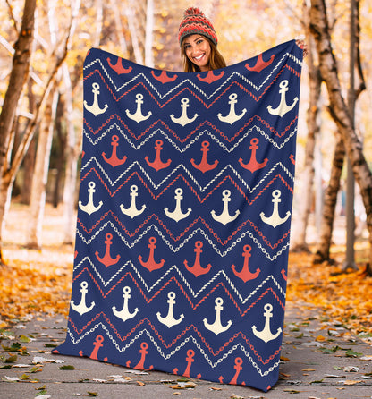 Anchor Pattern Print Design 07 Premium Blanket