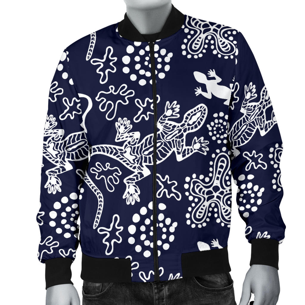 lizard Pattern Print Design 03 Men Bomber Jacket