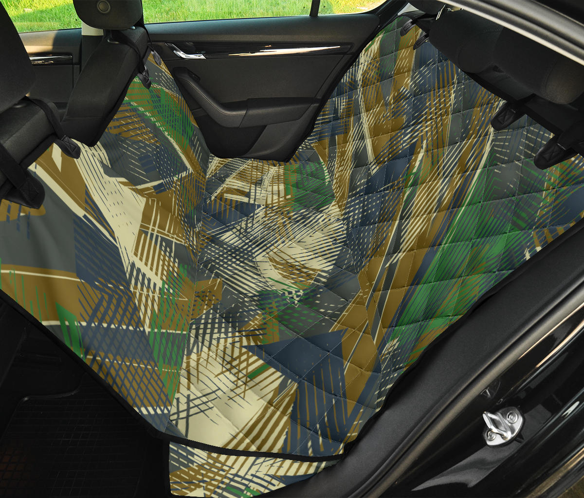 Military Camouflage Pattern Print Design 01 Rear Dog Car Seat Cover Hammock
