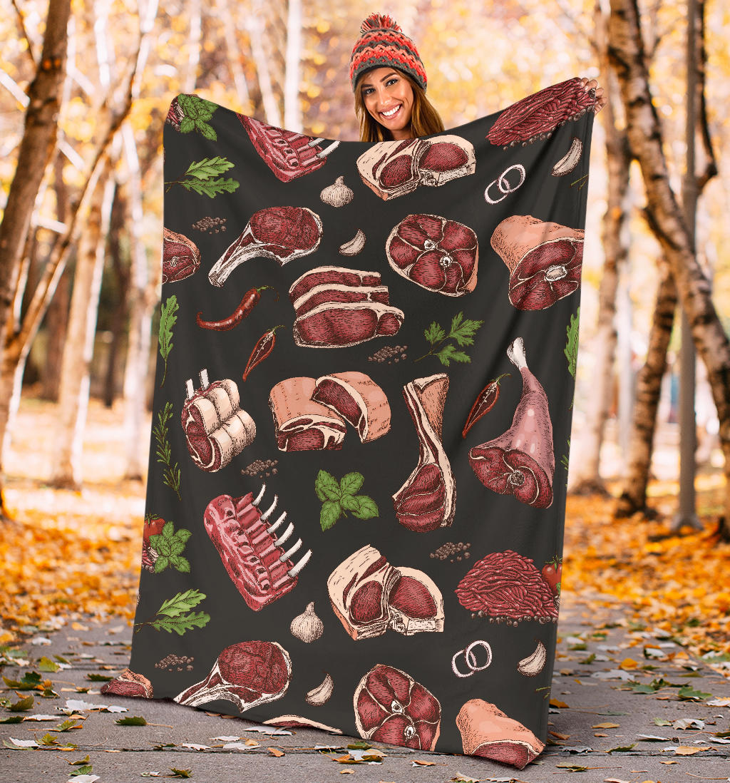 Meat Pattern Print Design 02 Premium Blanket