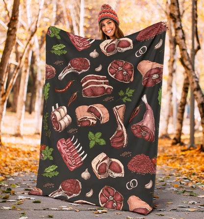 Meat Pattern Print Design 02 Premium Blanket