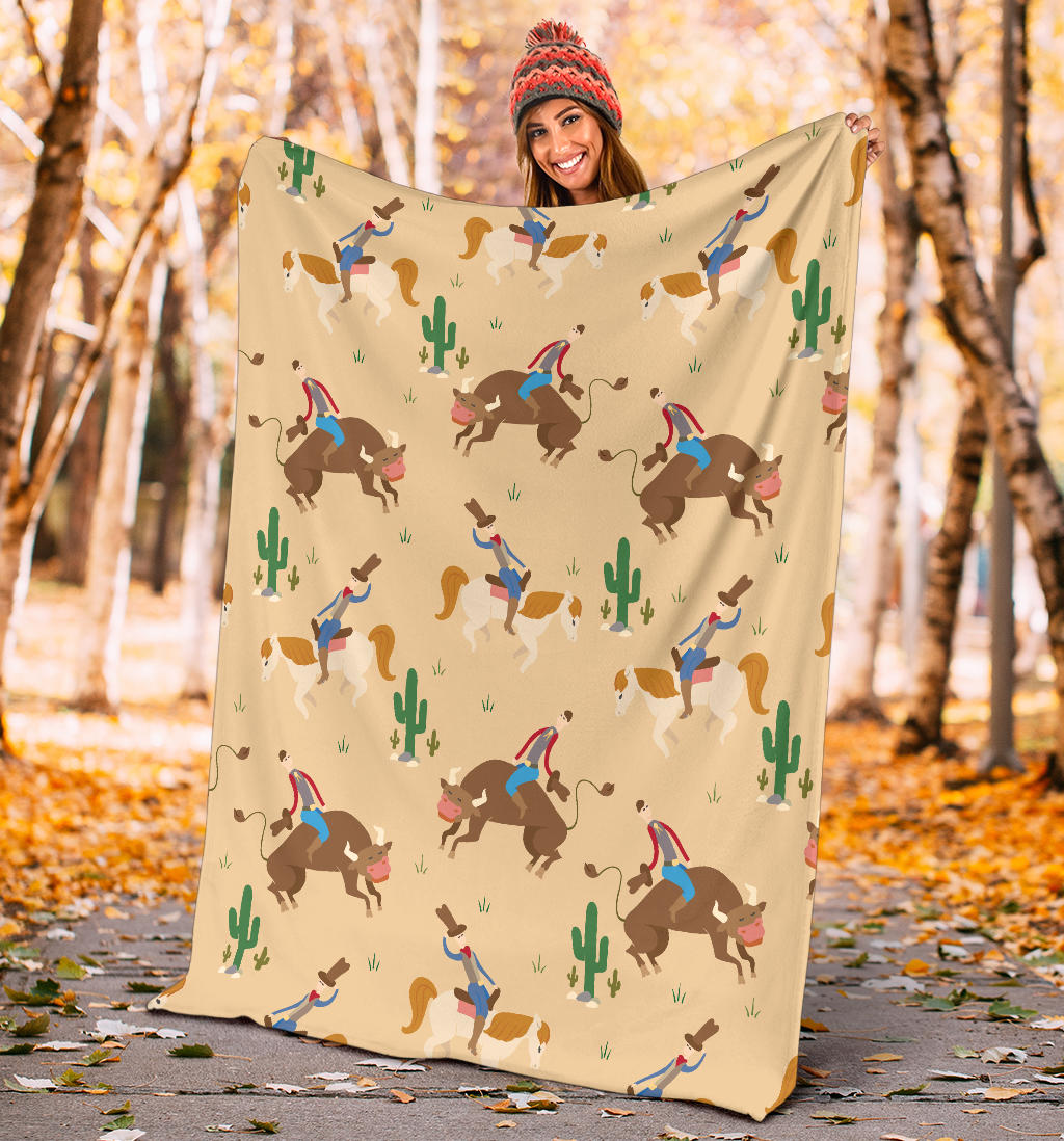 Rodeo Pattern Print Design A02 Premium Blanket
