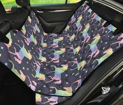 Rainbow Pattern Print Design A05 Rear Dog Car Seat Cover Hammock