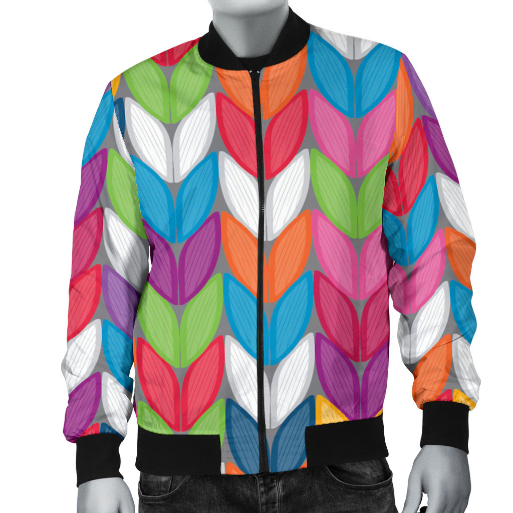 Knit Pattern Print Design 01 Men Bomber Jacket
