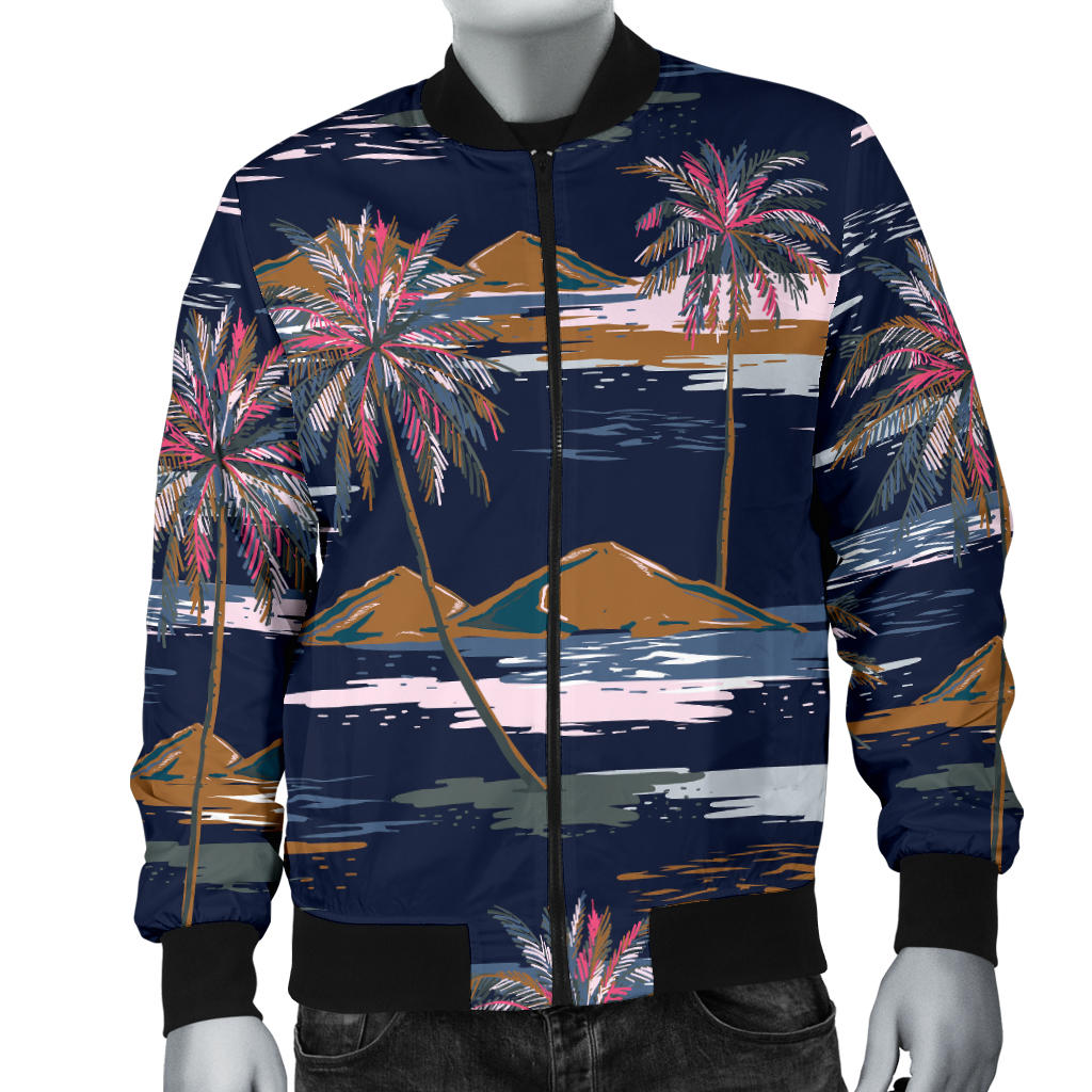 Pacific island Pattern Print Design A06 Men Bomber Jacket