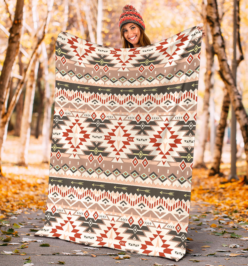 Aztec Pattern Print Design 05 Premium Blanket