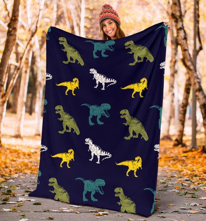 T Rex Pattern Print Design A07 Premium Blanket
