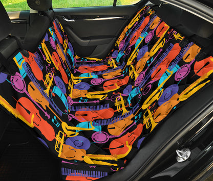 Jazz Pattern Print Design 03 Rear Dog Car Seat Cover Hammock