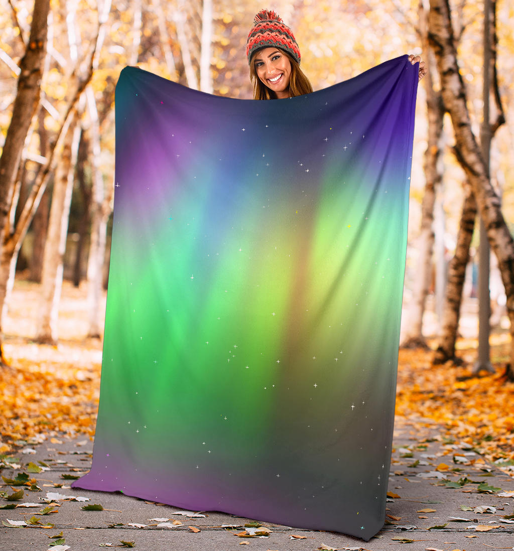 Aurora Borealis Pattern Print Design 03 Premium Blanket