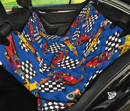 Racing Pattern Print Design A01 Rear Dog Car Seat Cover Hammock