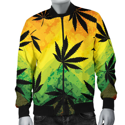 Rasta Pattern Print Design A02 Men Bomber Jacket