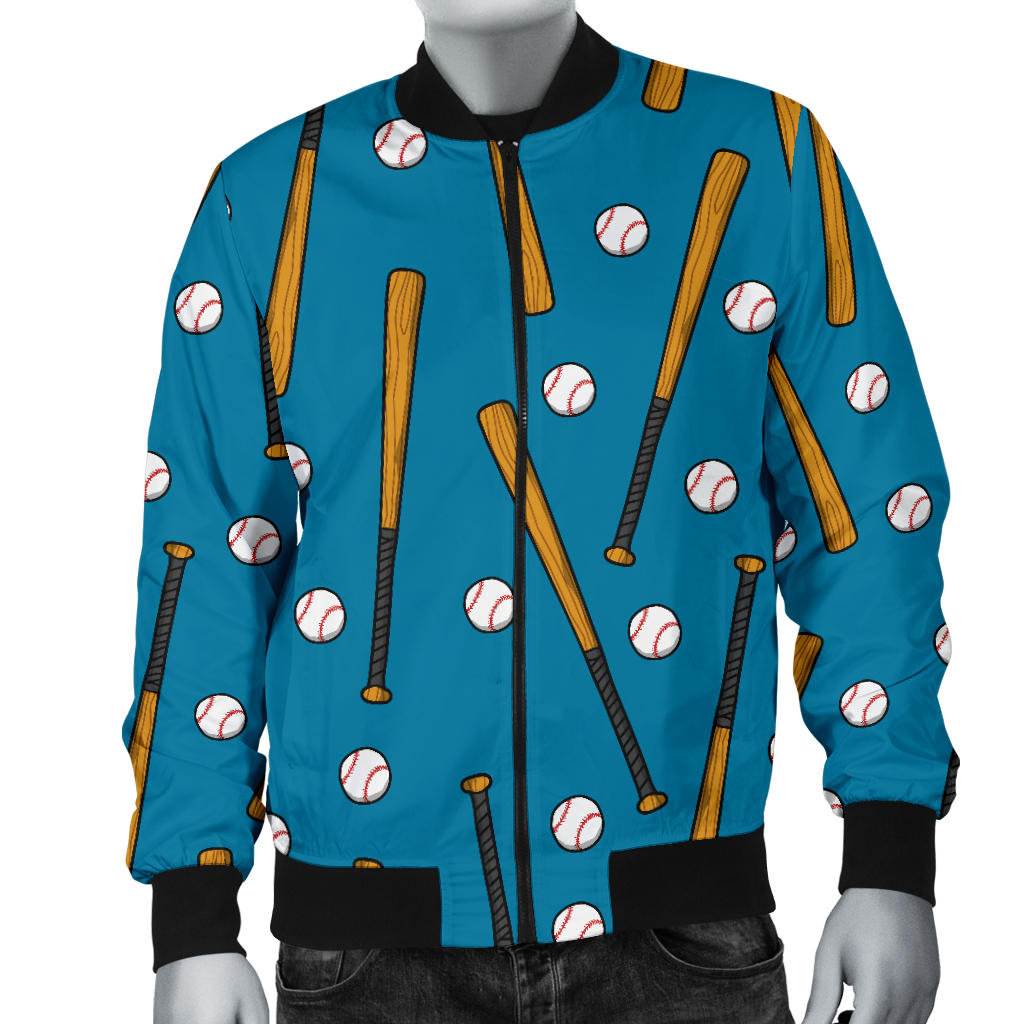 Baseball Pattern Print Design 01 Men Bomber Jacket